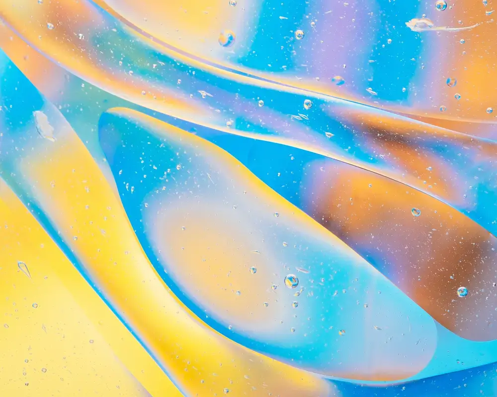 yellow and blue liquid abstract