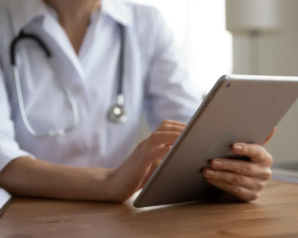 Doctor using a tablet