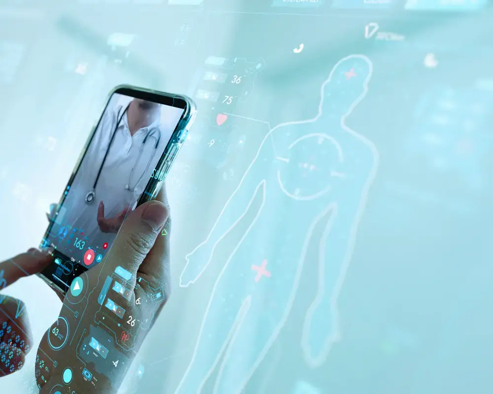 Digital health solutions phone with health data
