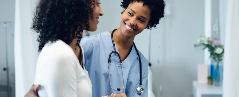 Doctor supporting patient during clinical trial