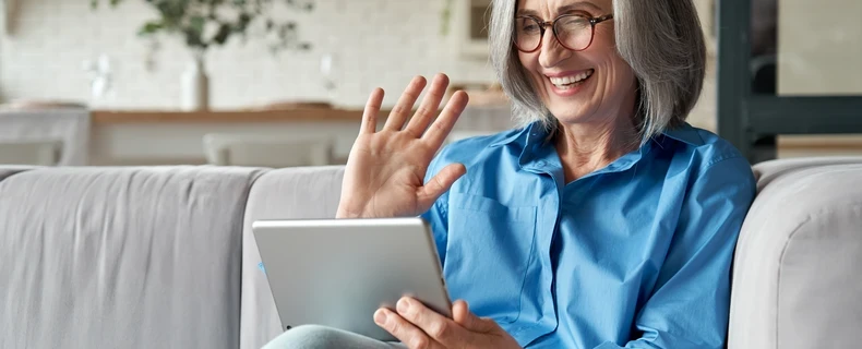 Patient using computer